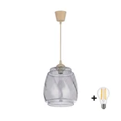 Brilagi - LED luster na sajli R GLASS 1xE27/60W/230V precnik 26 cm bež/dimljeno-siva