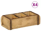 Pladanj 4 pcs Smeda 30 x 14 x 9 cm Cvrsto drvo iz reciklaže