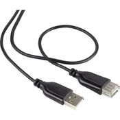 renkforce USB 2.0 podaljševalni kabel [1x USB 2.0 vtič A - 1x USB 2.0 vtičnica A] 1.00 m črn SuperSoft-oplaščenje Renkforce