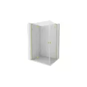 Mexen Mist-H L Duo levo krilna pršna kabina 110 x 90 cm, prozorna, zlato matirana - 8A5L-110L-090P-55-00