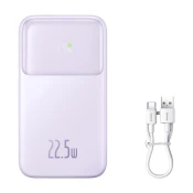 BASEUS Powerbank z zaslonom 10000mAh 22,5W + kabel USB-A / USB-C vijoličen