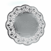WIMEX s.r.o. Okrasna čipka (PAP/ALU) okrogla srebrna O36cm [4 kosov]