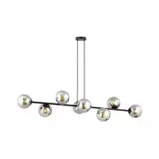Luster na sajli ROSSI 8xE14/10W/230V crna/siva