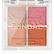 Revolution Relove Pocket Palette paleta senčil za oči odtenek Sweet Sundae 4x0.72 g