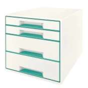 Leitz Predalček WOW CUBE, 4 predali, ledeno modra
