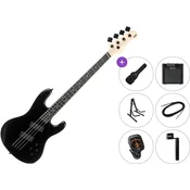 PSD Guitars PMB-100F Premium SET Dark Night Black Multiscale Bass Guitar