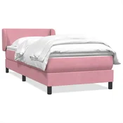 vidaXL vidaXL Box spring postelja z vzmetnico roza 90x210 cm žamet, (21791325)