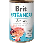 Brit BRIT Paté & Mesni Fileti z Lososom - mokra hrana za odrasle pse, 400 g, brez žitaric, za zdravo življenje