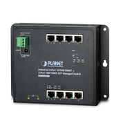 PLANET IP30, IPv6/IPv4, 8-Port 1000TP + 2-Port 100/1000F SFP Wall-mount Managed Ethernet switch (-40 to 75 C), dual redundant power input on 12-48VDC / 24VAC terminal block and power jack, SNMPv3, 802.1Q VLA (WGS-4215-8T2S)