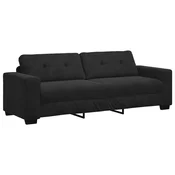 Vidaxl Trosed črn 220x78x80 cm žamet