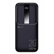 C-Tech Powerbank 20000 mAh, Li-Pol, 22,5 W, USB-C/USB-A/mikro USB/PD/hitro polnjenje/prikaz