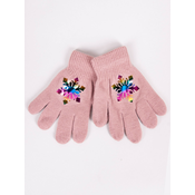Yoclub Kidss Girls Five-Finger Gloves With Hologram RED-0068G-AA50-001