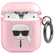 Karl Lagerfeld KLA2UKHGP AirPods cover pink Glitter Karl`s Head (KLA2UKHGP)