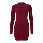 KARL LAGERFELD JEANS Pletena obleka burgund/črna
