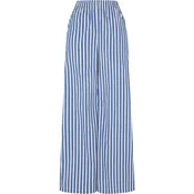 Womens Striped Loose Trousers White/Blue