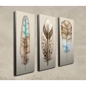 3-delno slika na platnu Feathers