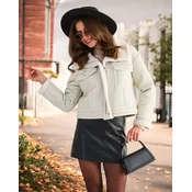 Resti Womens eco-leather jacket with fur in black color