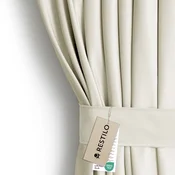 Kremno bela žametna zavesa za delno zatemnitev 140x270 cm Eyelets – Restilo