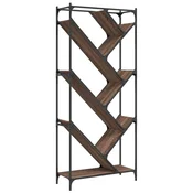 Regal za knjige smeda boja hrasta 79x30x180 cm od drva i metala