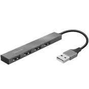 Trust Hub HALYX USB2.0/4xUSB/Aluminjum/siva ( 23786 )