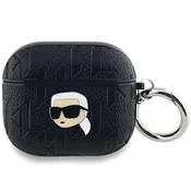 Karl Lagerfeld Etui Karl Lagerfeld Monogram Karl Head za AirPods 3 - črno