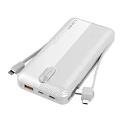 LDNIO Powerbank LDNIO PL1013, 10000 mAh + kabel 3v1 (bel)