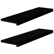 Vidaxl Podloge za stopnice 2 kosa rjavo-črne 90x30x2 cm trdna hrastovina
