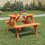 Vidaxl vidaXL Piknik miza za 4 otroke z odprtino za senčnik, jelka