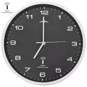 vidaXL Radijsko vodena stenska ura Quartz gibanje kovina 31 cm črna