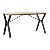 MAISON CHIC Jedilna miza - Kuhinjska miza - Jedilni stol Y okvir 160x80x75 cm trdna borovina lito železo, (21715128)