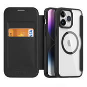 DUX DUCIS Skin X Pro – MagSafe združljiv preklopni etui za Apple iPhone 15 Pro, črn