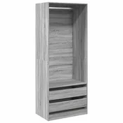 Vidaxl Garderobna omara siva sonoma 80x50x200 cm inženirski les