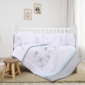 Set posteljine za bebe 5 dijela Lorelli - S ogradicom, bijeli