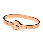 Master Series Cuffed Locking Bracelet & Key Necklace Rose Gold