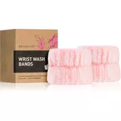 BrushArt Home Salon Wrist wash bands zapestnice proti brizganju vode pri umivanju obraza Pink 2 kos