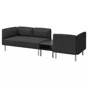 LILLEHEM Modul. sofa trosed s pom. stocicem, Gunnared tamnosiva/drvo