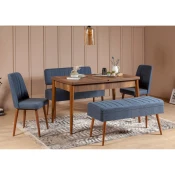 Hanah Home Set trpezarijski sto, 2 trpezarijske stolice i 2 klupe Vina 1048 Orah