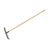 shumee Kovinske grablje za kamen z 18 zobmi na lesenem ročaju - Extra strong/TEGER (paket 5 kom)