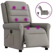 Vidaxl vidaXL Električni masažni stol z naslonjalom, taupe, blago