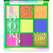 Eveline Cosmetics Eveline Look Up Neon Lime paleta senčil za oči 9 barv, mat + bleščeče
