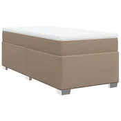 Vidaxl Box spring postelja z vzmetnico kapučino 100x200cm umetno usnje