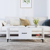 vidaXL Klubska mizica bela 102x50x40 cm konstruiran les