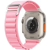 GS Najlonski pašček za Apple Watch 1/2/3/4/5/6/7/8/9/10/11/SE Ultra 1/2/3 42/44/45/46/49 mm, roza