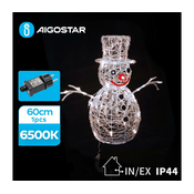 Aigostar-LED Spoljašnja božicna dekoracija LED/3,6W/31/230V 6500K 60cm IP44 snegovic