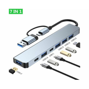 E-GREEN USB 3.0/3.1 tip C - HUB Superbrzi 5-port USB 3.0 + 2x Tip C