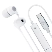 In-ear slušalke 3mk Wired z USB-C priklopom, mikrofonom in upravljanjem na kablu - 1.2m - bele