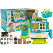 Lean-toys Elektronska blagajna s košaro in dodatki