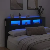LED uzglavlje crno 180x18,5x103,5 cm konstruirano drvo