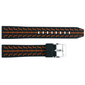 Active Pas silikon JD051 črn oranžne črte 24mm