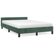 shumee vidaXL Posteljni okvir brez vzmetnice temno zelen 120x190 cm žamet